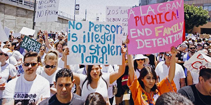 Protesters in Los Angeles march against Trump’s war on immigrants