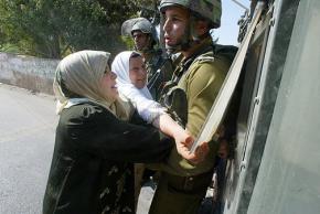 A scene from the documentary Five Broken Cameras